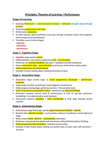 AQA A Level PE Revision Notes - New Spec | Teaching Resources