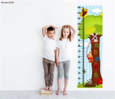 Buy Cute Animal Tree Kids Height Chart Wall Decal at 72% OFF Online | Wooden Street