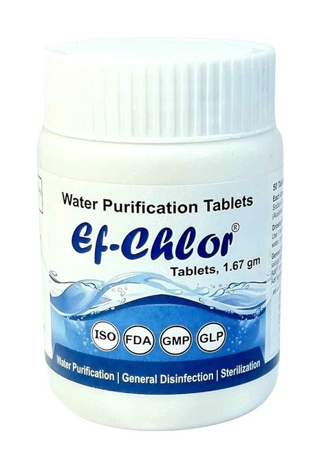 Ef-Chlor | Water Purification Treatment (1.67 gm - 50 Tablets ...