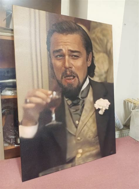 Leonardo Dicaprio Meme Laughing Image From Django Unchained Canvas Wall