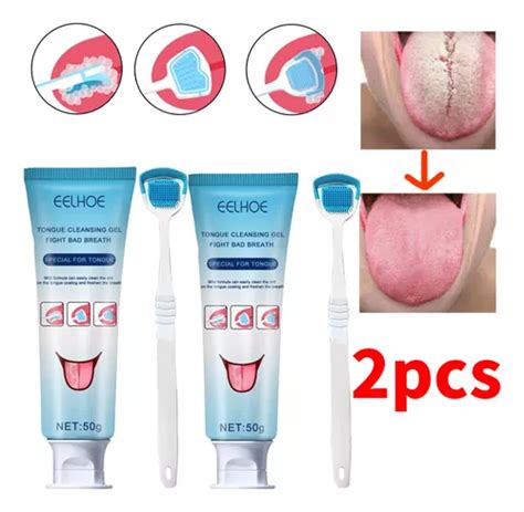 Gel Limpiador De Lengua De 2 Piezas Kit De Cepillo De Limpi Cuotas