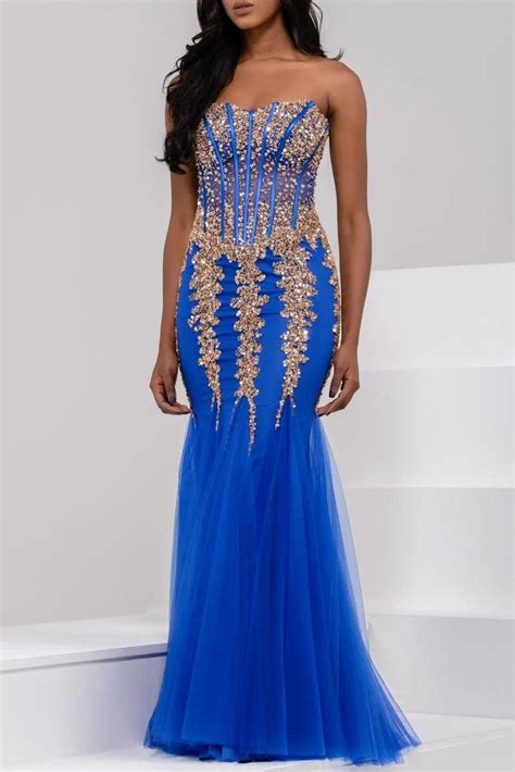 Deep Purple Jovani 5908 Prom Long Strapless Mermaid Dress For 310 99