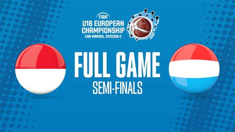 Semi Finals Monaco V Luxembourg Full Basketball Game Fiba U