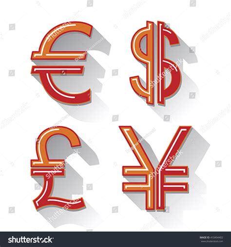 Dollar Euro Pound And Yen Currency Icons USD Royalty Free Stock