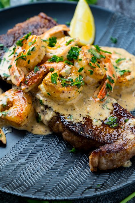 Steak In Creamy Cajun Shrimp Sauce Surf And Turf