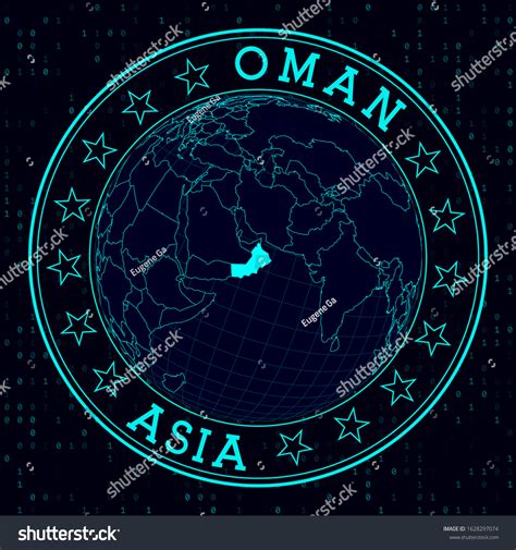 Oman Round Sign Futuristic Satelite View Stock Vector Royalty Free