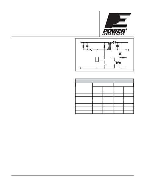 TNY267PN Datasheet 1 24 Pages POWERINT Enhanced Energy Efficient