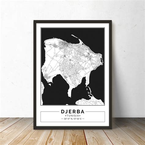 Djerba Tunisia City map Poster Printable Print Street | Etsy