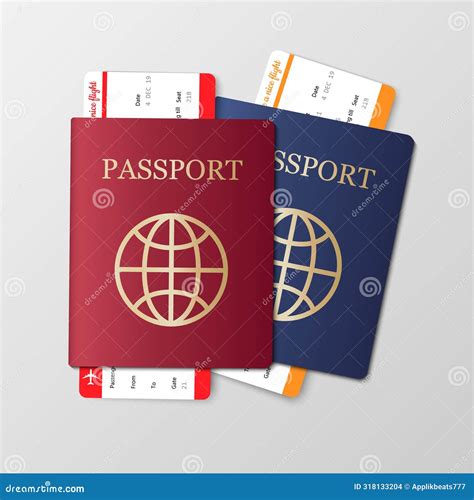 Passport And Boarding Pass Airplane Ticket Identification Document