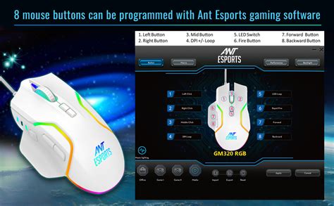 Ant Esports Gm320 Rgb Wired Optical Gaming Mouse White Ant E Sports