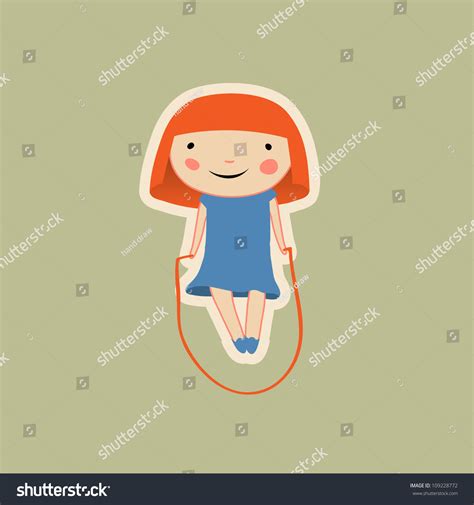 Vector Skipping Girl Character Stock Vector Royalty Free 109228772