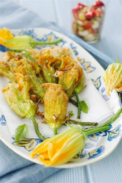 Fried Courgette Flowers With Mozzarella License Image