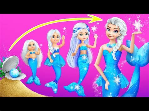 Эльза русалка растёт! 10 идей для кукол ЛОЛ - YouTube