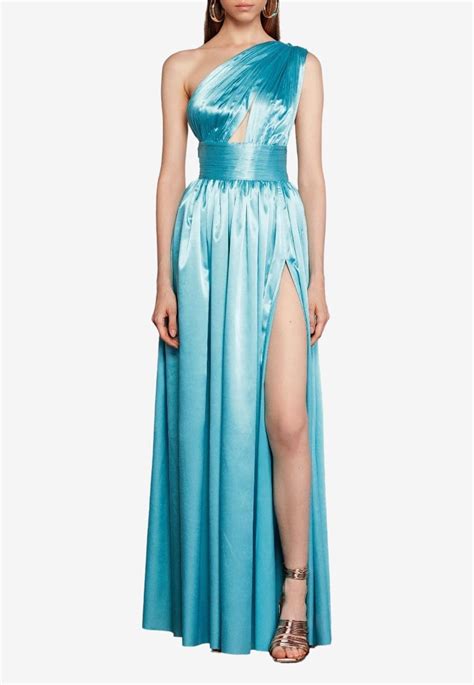 Bronx And Banco Aphrodite One Shoulder Maxi Dress In Blue Lyst