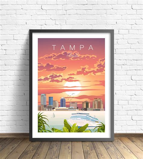 Tampa Travel Poster Florida Print - Etsy