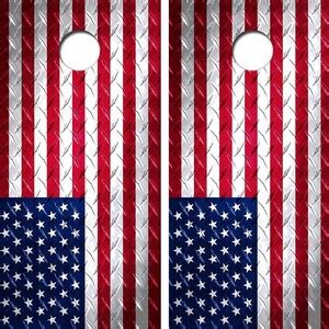 Diamond Plate American Flag Corn Hole Boards Bean Bag Toss Etsy