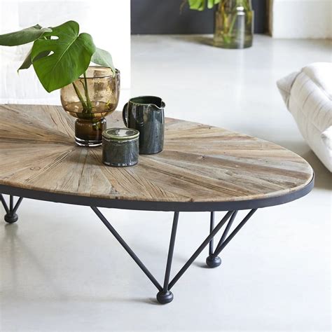 Table Basse Lancelot En Orme Massif Recycl Et M Tal Pas Cher Vente