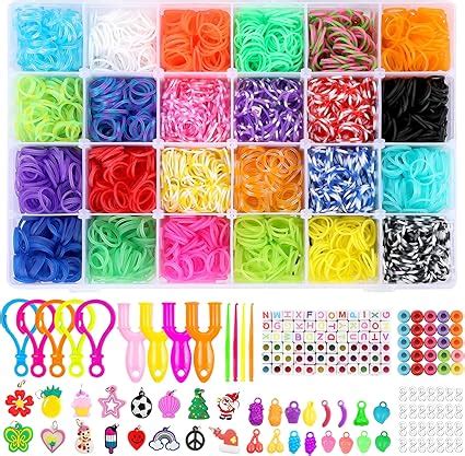 5000 Loom Bänder Set Loom Bänder Zubehör Bunte Gummiband für