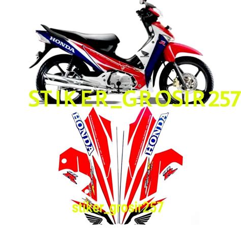 STIKER STRIPING LIS BODY SUPRA X LAMA 125R 2005 2006 MERAH BIRU STANDAR