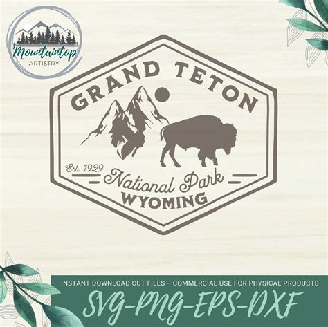 Grand Teton National Park Svg National Park Svg National Etsy