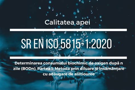 O Nou Versiune A Sr En Iso Privind Calitatea Apei