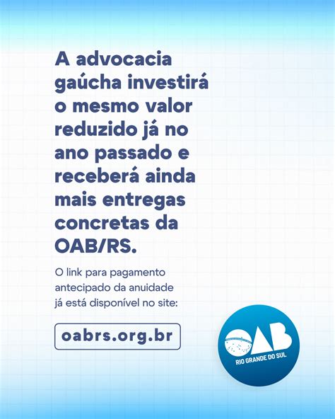 Após redução histórica OAB RS congela valor da anuidade de 2024 OAB