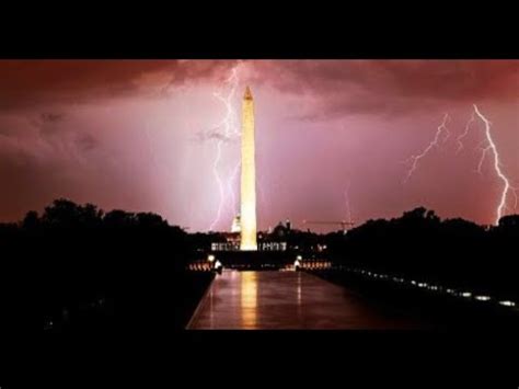 Freak Lightning Storm Strikes Washington D C Washington Monument Hit