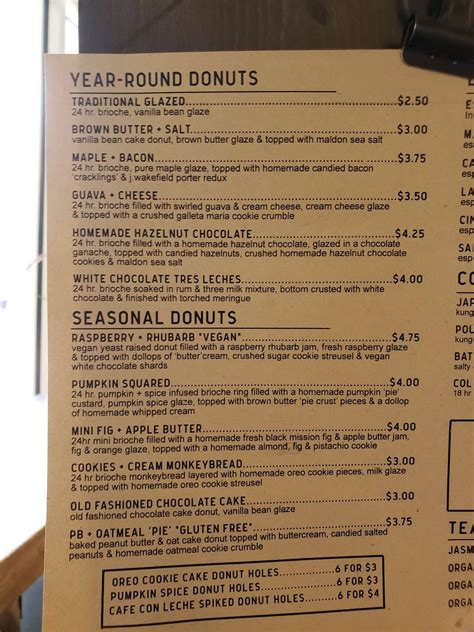 Menu at The Salty Donut cafe, Miami, 50 NW 23rd St #112