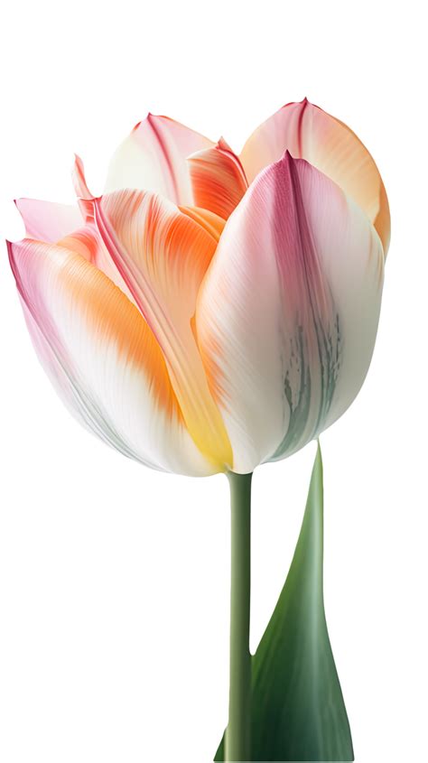 Beautiful Multicolor Tulip Flower On Png Background Generative Ai