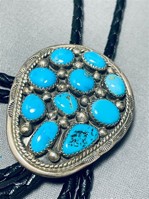 Important Chee Vintage Native American Navajo Turquoise Sterling Silve