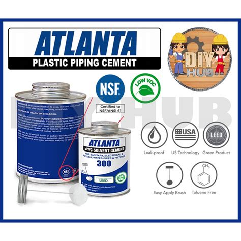 Atlanta Pvc Cement With Brush Ml Ml Ml Shopee Philippines