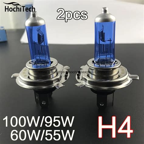 H4 12V 100 90W Or 65W 50W Halogen Bulb 2 PCS 1 Pair 6000K Or 4300K