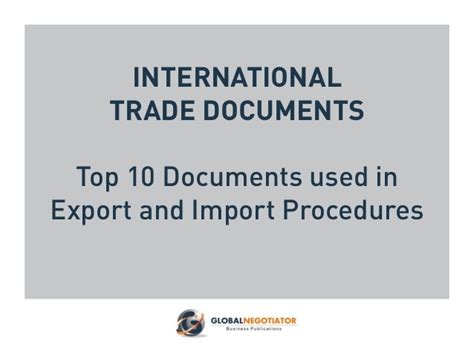 International Trade Documents 10 Top Documents