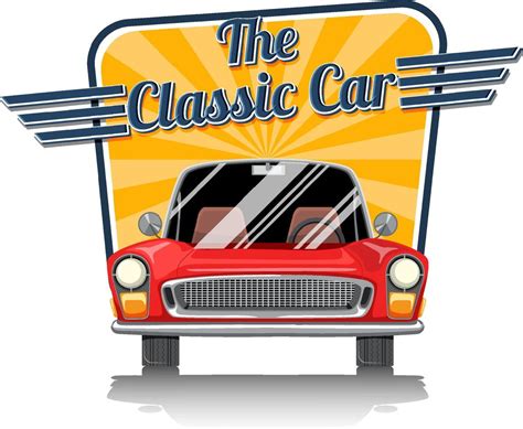 Classic car logo with classic car on white background 7145087 Vector ...