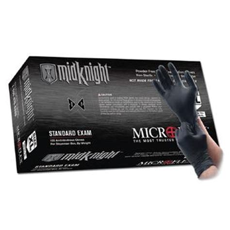 Microflex Midknight Exam Gloves Nitrile 9 12long Powder Free