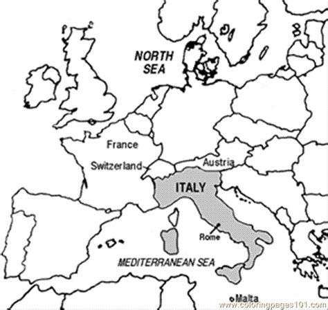 Italy Map Coloring Page For Preschoolers