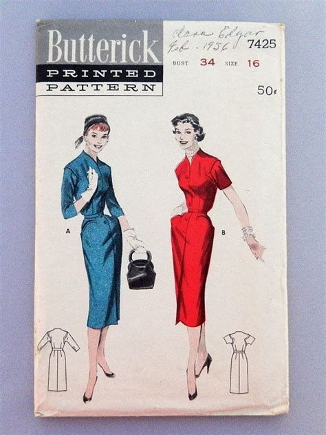 1955 Dress Pattern Complete Mid Century Go Everywhere 1 Piece Dress