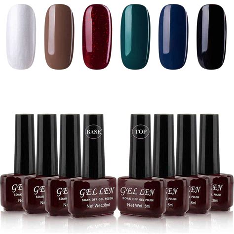 Amazon Gellen Gel Nail Polish Set Colors With Top Coat Base