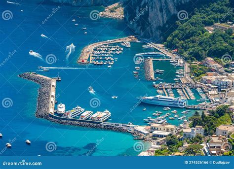 Aerial View of Marina Grande at the Italian Island Capri Stock Photo ...