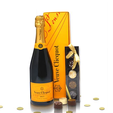 Veuve Clicquot 750ml with Chocolate Truffles in Elegant Gift Bag