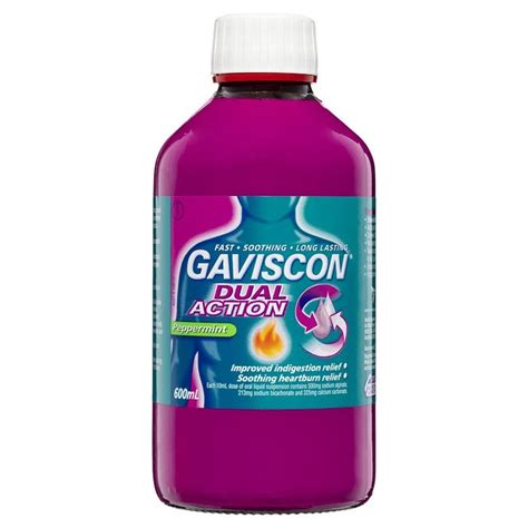 Gaviscon Dual Action Heartburn And Indigestion Relief Peppermint Liquid