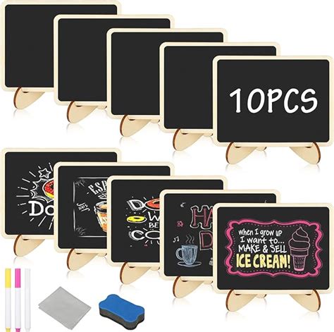 Pack Small Chalk Boards Wooden Rectangle Chalkboard With Support