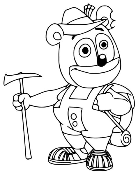 Gummy Bear Smiling Coloring Page - Free Printable Coloring Pages for Kids