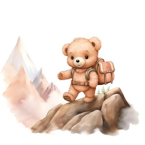 Premium Ai Image Beautiful Baby Mountain Climber Teddy Teddy Bear