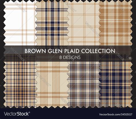 Brown glen plaid tartan seamless pattern Vector Image