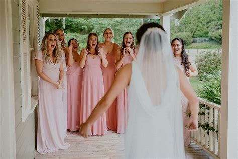 This wedding photographer did an amazing job capturing the reactions of these bridesmaids by ...