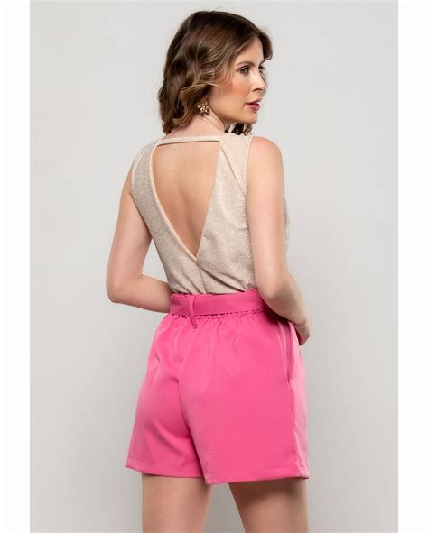 Riachuelo Shorts Bisô Alfaiataria Rosa