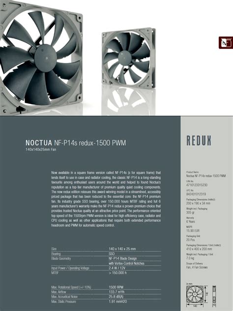 Buy Noctua Mm Nf P S Redux Edition Rpm Pwm Fan Skycomp