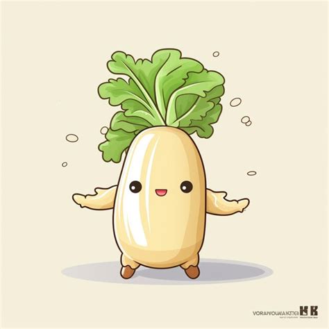 Premium Photo Daikon 2d Vector Illustration Cartoon In White Background