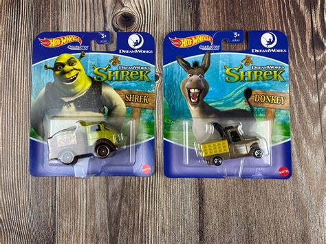 Hot Wheels Nib Shrek Y Donkey Hot Wheels Character Cars Etsy México